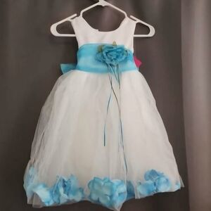 White and Blue Floral Dress